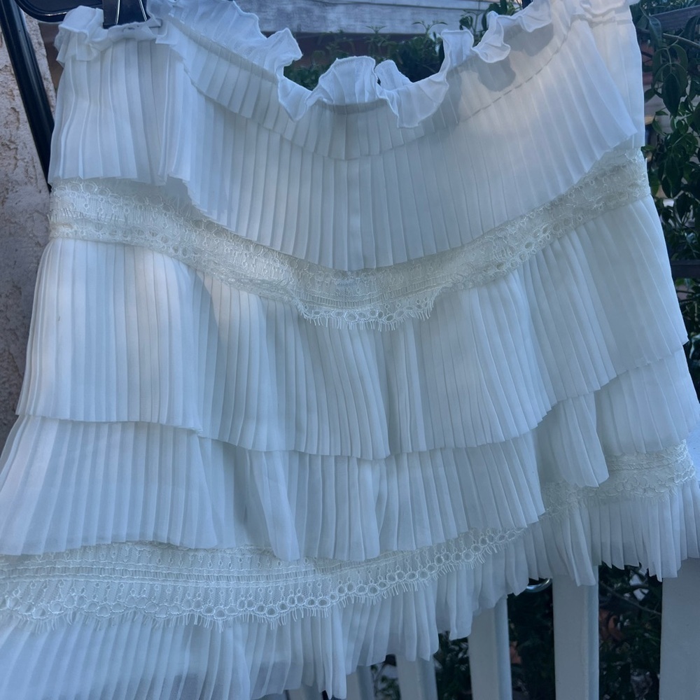 ORI White Pleated Skirt Size 36